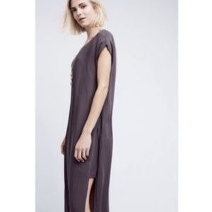 Anthropologie Cloth&Stone Grey Midi T-shirt Dress